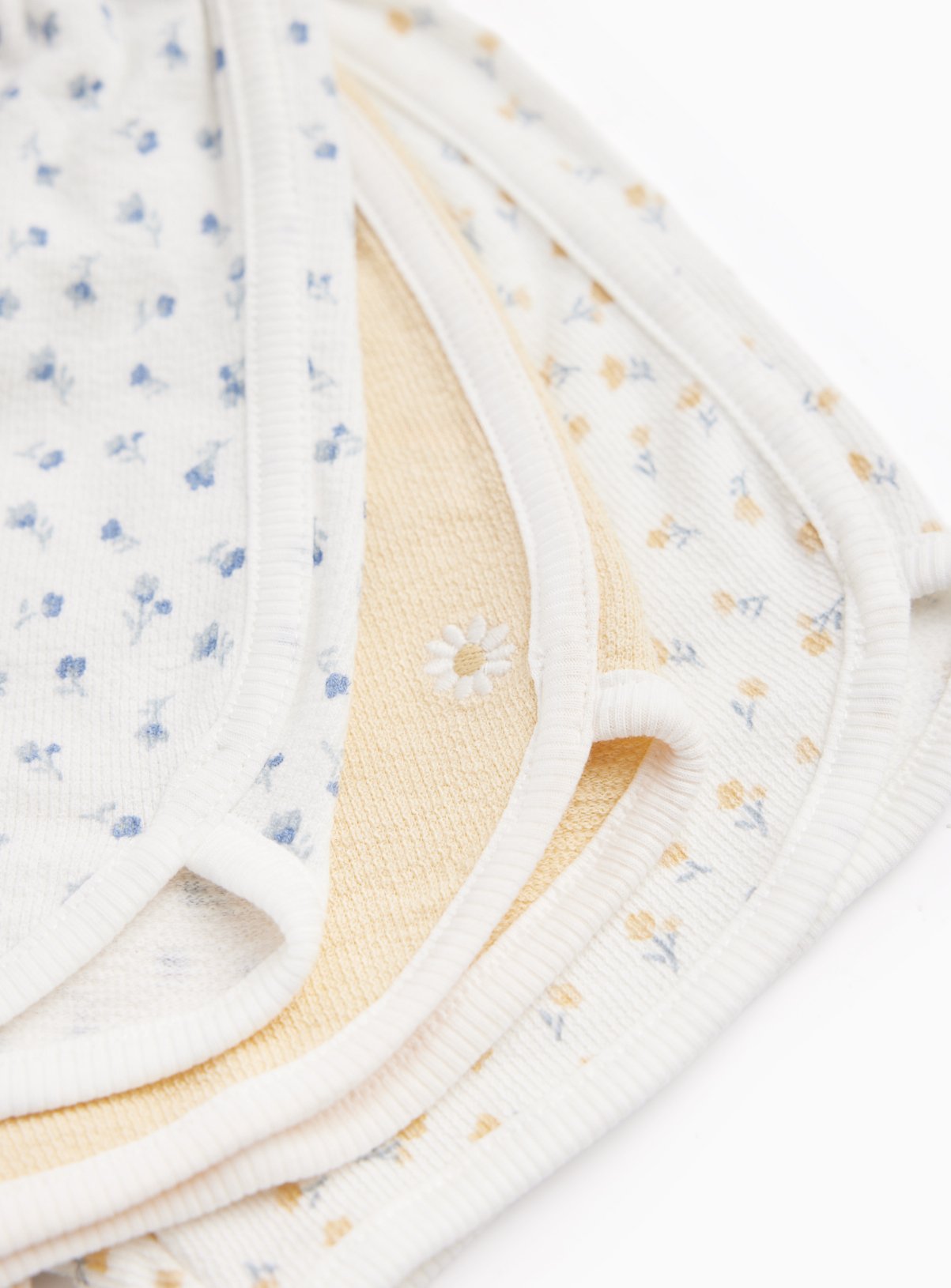 Blue & Floral Print Retro Style Shorts 5 Pack 6-9 months - Image 2 thumbnail